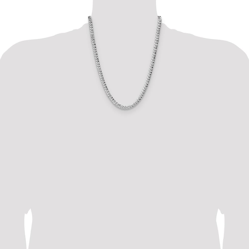 Sterling Silver 22" Hammered Curb Chain Necklace - Polished Finish by Lumare Gioia