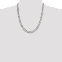 Sterling Silver 22" Pavé Curb Chain Necklace - 8.3mm Width by Lumare Gioia