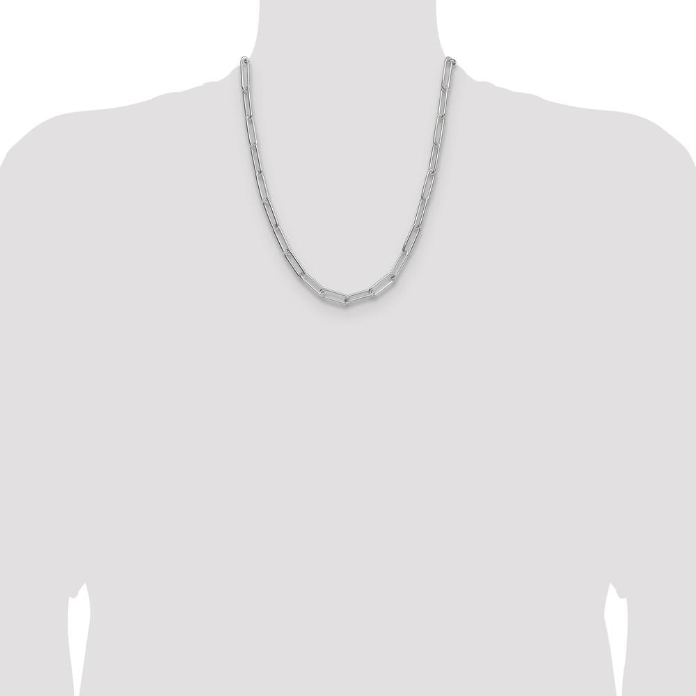 Sterling Silver 22" Polished 6.5mm Paperclip Chain Necklace by Lumare Gioia