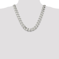 Sterling Silver 22" Polished Curb Chain - 16.25mm Width by Lumare Gioia