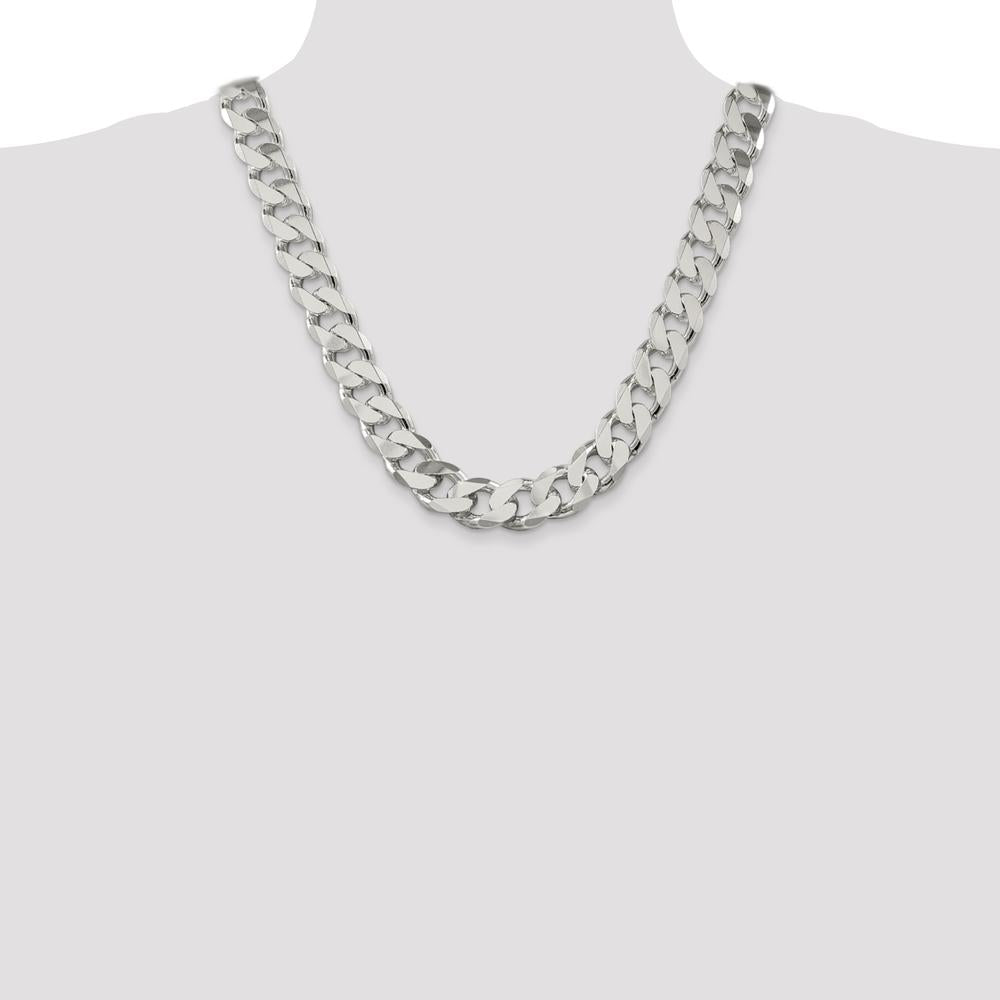 Sterling Silver 22" Polished Curb Chain - 16.25mm Width by Lumare Gioia