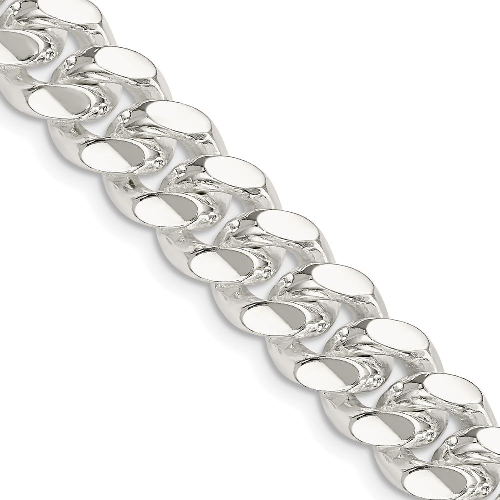 Sterling Silver 22" Polished Domed Curb Chain 10.5mm Width by Lumare Gioia