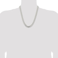 Sterling Silver 22" Polished Domed Curb Chain 10.5mm Width by Lumare Gioia
