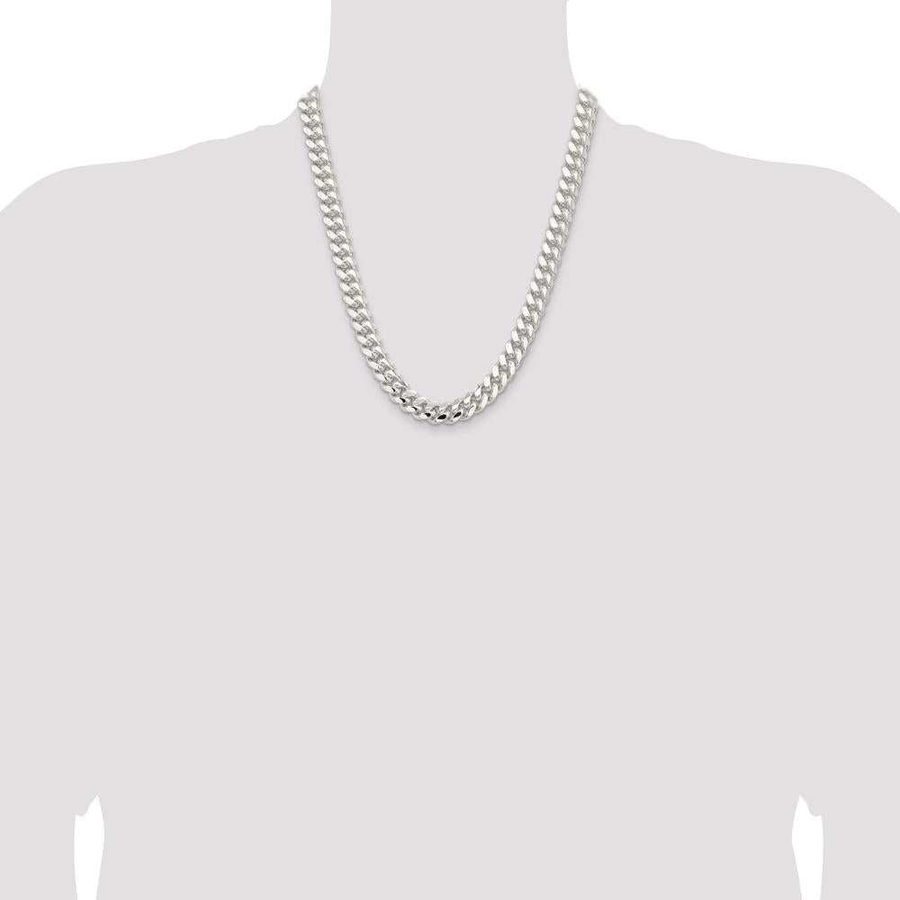 Sterling Silver 22" Polished Domed Curb Chain 10.5mm Width by Lumare Gioia