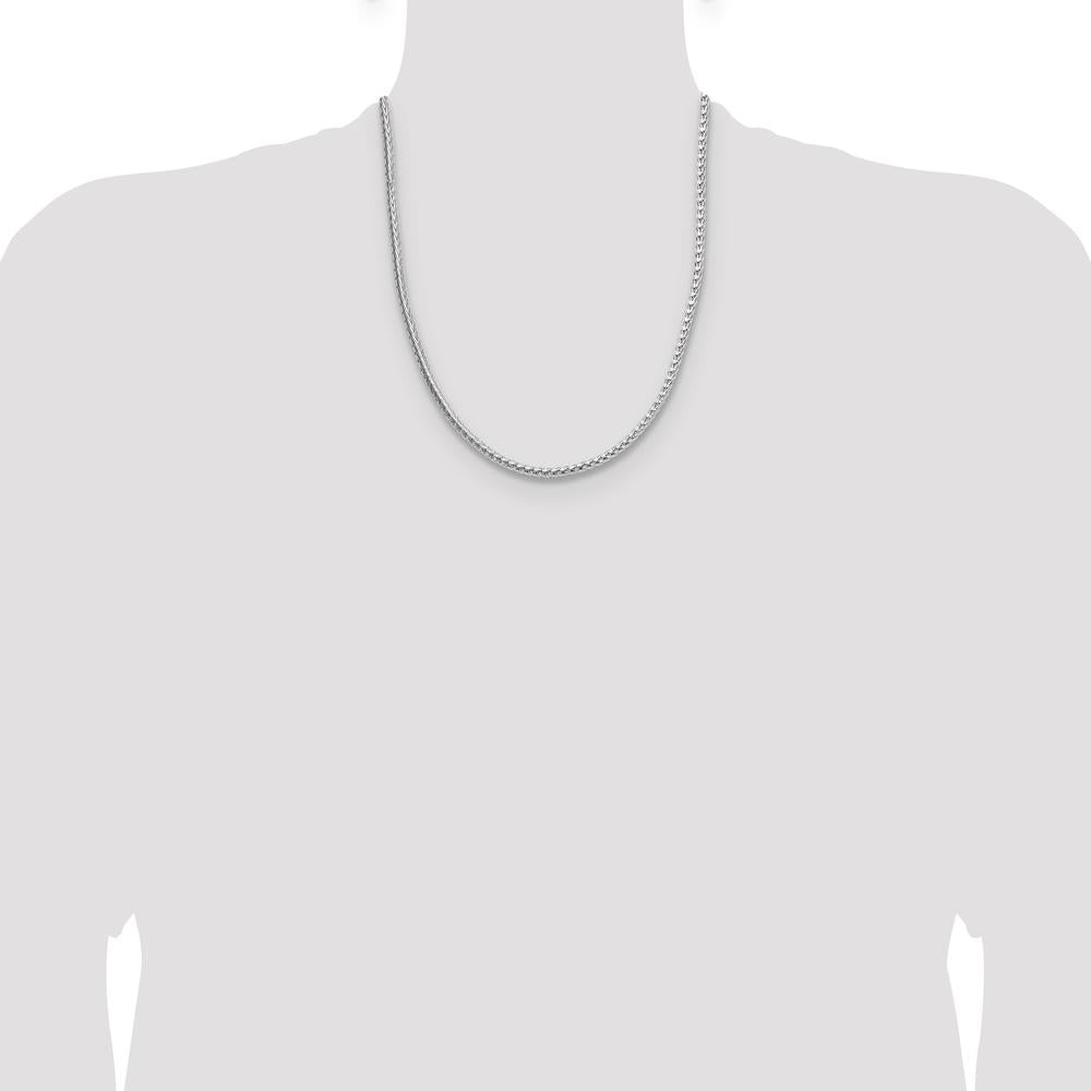 Sterling Silver 22" Rhodium-Plated 3.8mm Diamond-Cut Franco Chain by Lumare Gioia