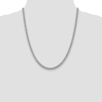 Sterling Silver 22" Rhodium-Plated 5mm Diamond-Cut Curb Chain Necklace by Lumare Gioia