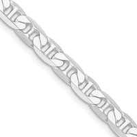 Sterling Silver 22" Rhodium-Plated 7mm Flat Anchor Chain Necklace by Lumare Gioia