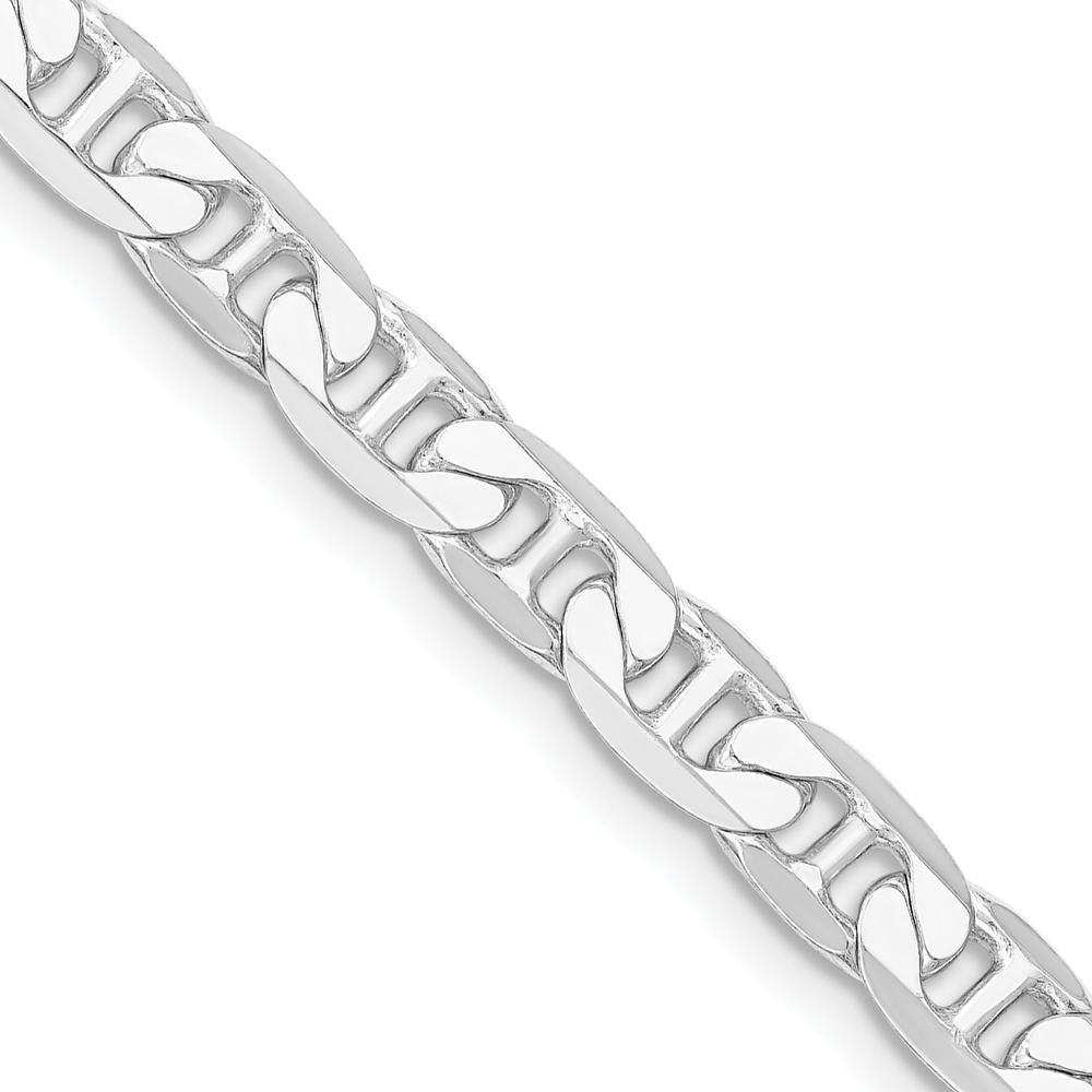 Sterling Silver 22" Rhodium-Plated 7mm Flat Anchor Chain Necklace by Lumare Gioia