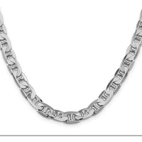 Sterling Silver 22" Rhodium-Plated 7mm Flat Anchor Chain Necklace by Lumare Gioia