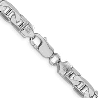 Sterling Silver 22" Rhodium-Plated 7mm Flat Anchor Chain Necklace by Lumare Gioia