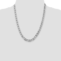 Sterling Silver 22" Rhodium-Plated 7mm Flat Anchor Chain Necklace by Lumare Gioia