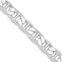 Sterling Silver 22" Rhodium-Plated Flat Anchor Chain - 9.5mm Width by Lumare Gioia