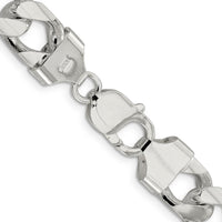 Sterling Silver 24" 11mm Domed Diamond-Cut Curb Chain Necklace by Lumare Gioia