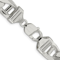 Sterling Silver 24" 13.5mm Diamond-Cut Flat Anchor Curb Chain by Lumare Gioia