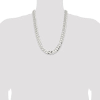 Sterling Silver 24" 14.0mm Concave Beveled Curb Chain with Lobster Clasp by Lumare Gioia