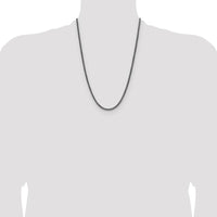 Sterling Silver 24" 3.1mm Antiqued Diamond-Cut Square Franco Chain Necklace by Lumare Gioia