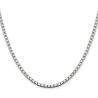 Sterling Silver 24" 3.25mm Box Chain Necklace with Polished Finish and Anti-Tarnish Coating by Lumare Gioia