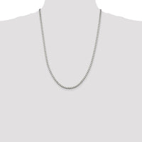 Sterling Silver 24" 3.25mm Box Chain Necklace with Polished Finish and Anti-Tarnish Coating by Lumare Gioia