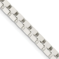 Sterling Silver 24" 3.75mm Box Chain with Lobster Clasp by Lumare Gioia