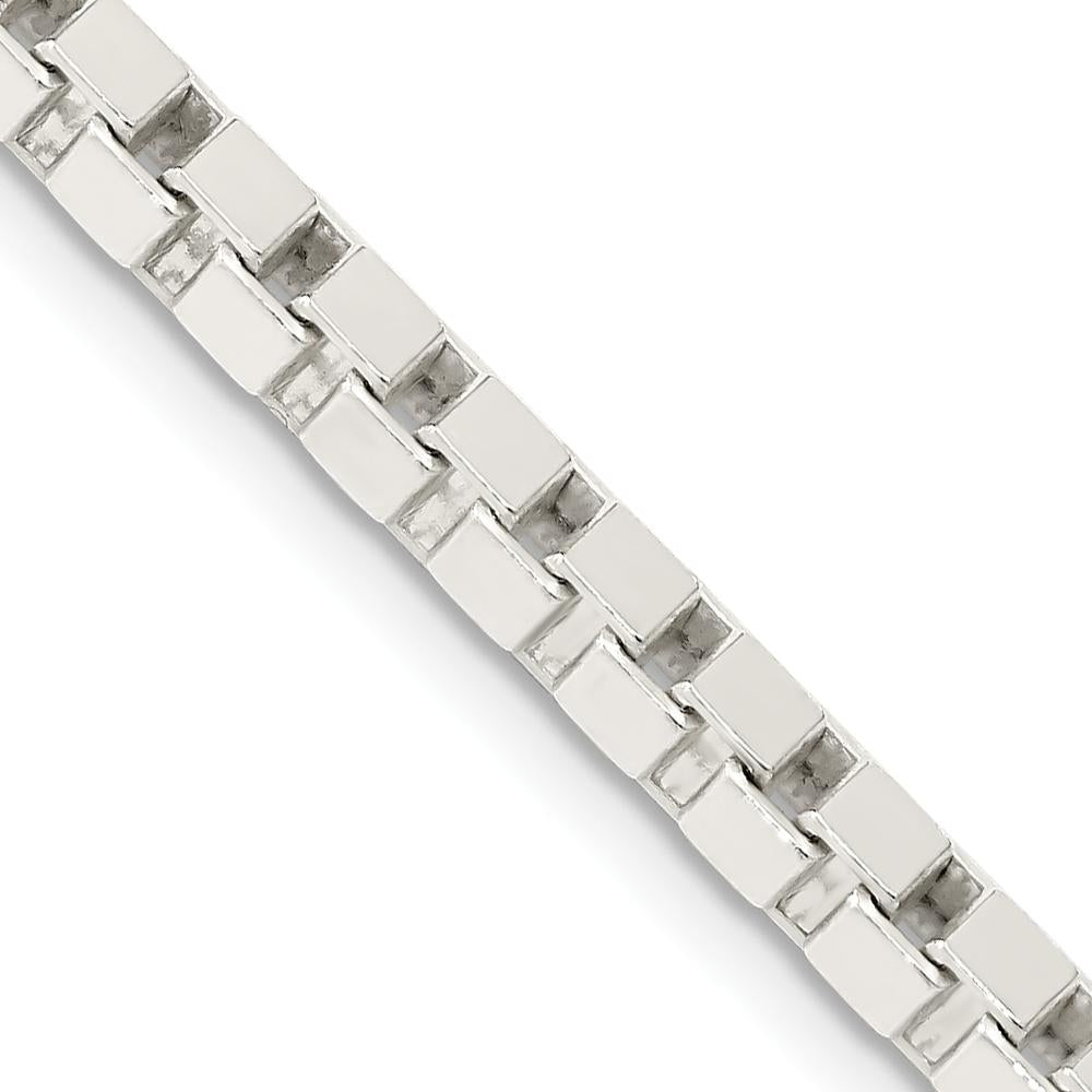 Sterling Silver 24" 3.75mm Box Chain with Lobster Clasp by Lumare Gioia