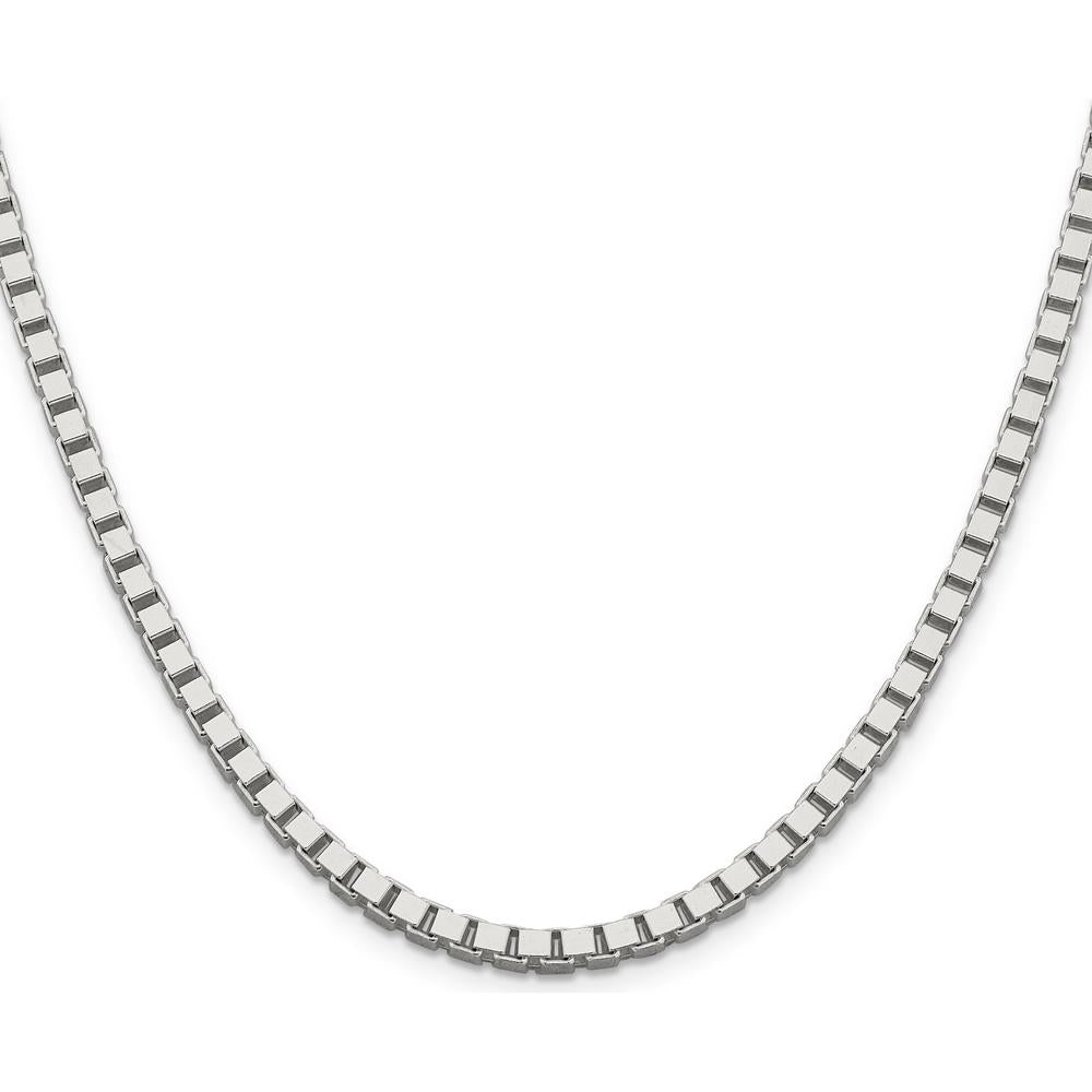 Sterling Silver 24" 3.75mm Box Chain with Lobster Clasp by Lumare Gioia