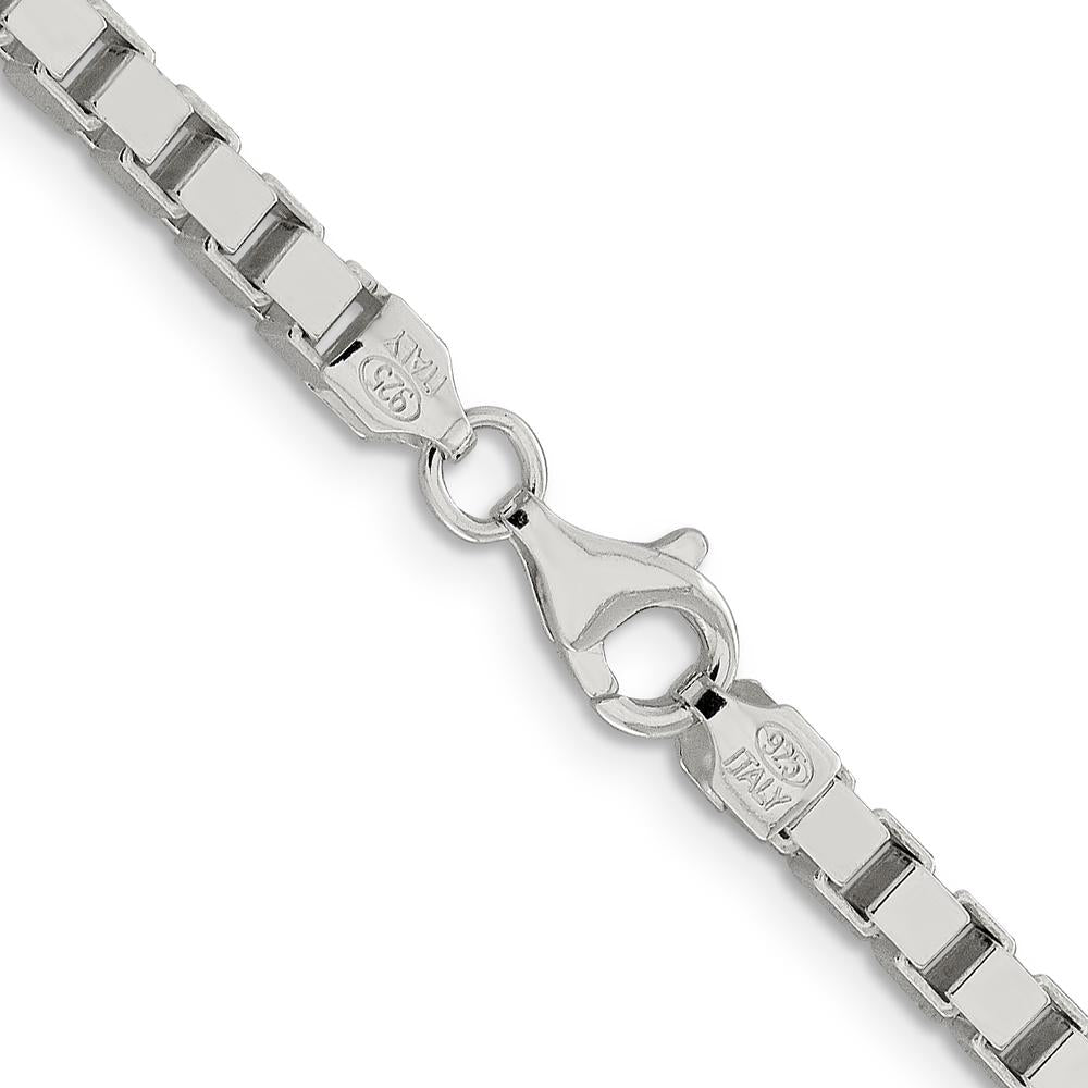 Sterling Silver 24" 3.75mm Box Chain with Lobster Clasp by Lumare Gioia