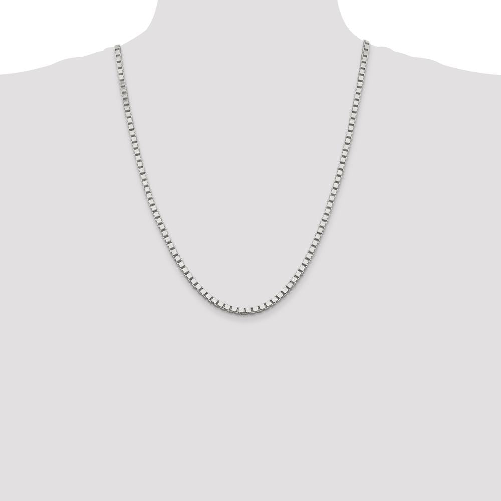 Sterling Silver 24" 3.75mm Box Chain with Lobster Clasp by Lumare Gioia