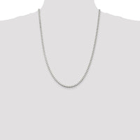 Sterling Silver 24" 3mm Polished Box Chain Necklace for Women by Lumare Gioia