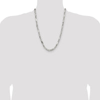 Sterling Silver 24" 4.75mm Diamond-Cut Figaro Chain with Lobster Clasp by Lumare Gioia