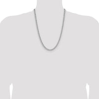 Sterling Silver 24" 4.75mm Hammered Curb Chain with Polished Finish by Lumare Gioia