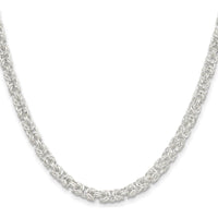 Sterling Silver 24" 4.75mm Rounded Byzantine Chain Necklace with Polished Finish by Lumare Gioia