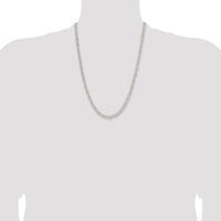 Sterling Silver 24" 4.75mm Rounded Byzantine Chain Necklace with Polished Finish by Lumare Gioia