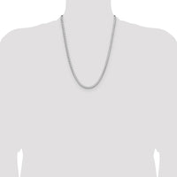 Sterling Silver 24" 4.7mm Diamond-Cut Square Franco Chain - Polished Finish by Lumare Gioia