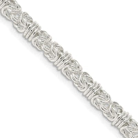 Sterling Silver 24" 4mm Fancy Byzantine Chain Necklace - Handcrafted with Polished Finish by Lumare Gioia