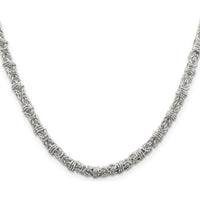 Sterling Silver 24" 4mm Fancy Byzantine Chain Necklace - Handcrafted with Polished Finish by Lumare Gioia
