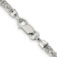 Sterling Silver 24" 4mm Fancy Byzantine Chain Necklace - Handcrafted with Polished Finish by Lumare Gioia