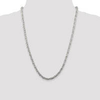 Sterling Silver 24" 4mm Fancy Byzantine Chain Necklace - Handcrafted with Polished Finish by Lumare Gioia