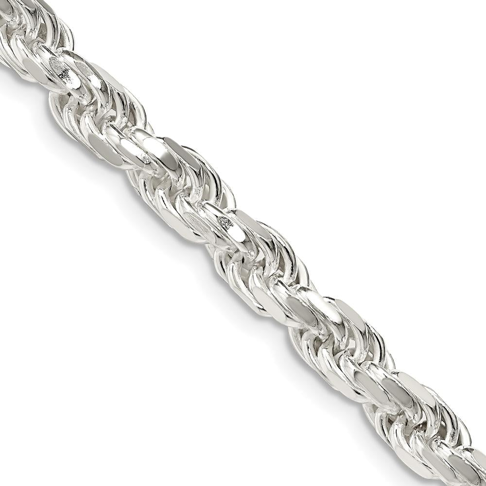 Sterling Silver 24" 5.75mm Diamond-Cut Rope Chain with Lobster Clasp by Lumare Gioia