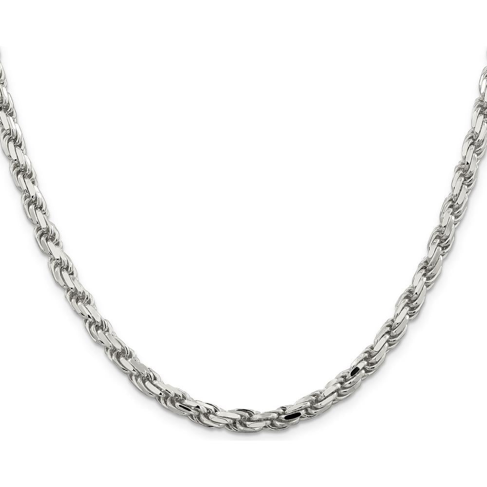 Sterling Silver 24" 5.75mm Diamond-Cut Rope Chain with Lobster Clasp by Lumare Gioia