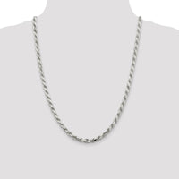 Sterling Silver 24" 5.75mm Diamond-Cut Rope Chain with Lobster Clasp by Lumare Gioia