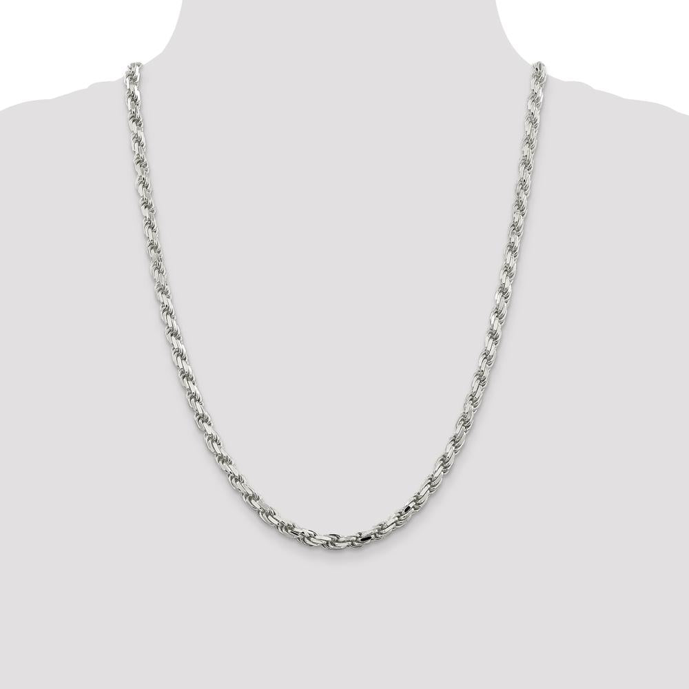 Sterling Silver 24" 5.75mm Diamond-Cut Rope Chain with Lobster Clasp by Lumare Gioia