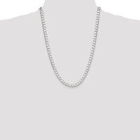 Sterling Silver 24" 5.75mm Diamond-Cut Square Curb Chain with Polished Finish by Lumare Gioia