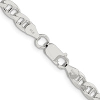 Sterling Silver 24" 5.7mm Diamond-Cut Flat Anchor Curb Chain by Lumare Gioia