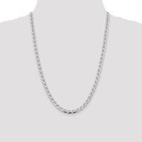 Sterling Silver 24" 5.7mm Diamond-Cut Flat Anchor Curb Chain by Lumare Gioia