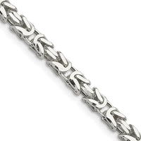 Sterling Silver 24" 5mm Byzantine Chain Necklace - Polished Finish by Lumare Gioia