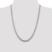 Sterling Silver 24" 5mm Byzantine Chain Necklace - Polished Finish by Lumare Gioia