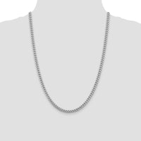 Sterling Silver 24" 5mm Diamond-Cut Curb Chain with Rhodium Plating by Lumare Gioia