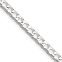 Sterling Silver 24" 5mm Diamond-Cut Square Curb Chain - Polished Finish by Lumare Gioia