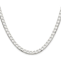 Sterling Silver 24" 5mm Diamond-Cut Square Curb Chain - Polished Finish by Lumare Gioia