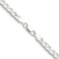 Sterling Silver 24" 5mm Diamond-Cut Square Curb Chain - Polished Finish by Lumare Gioia